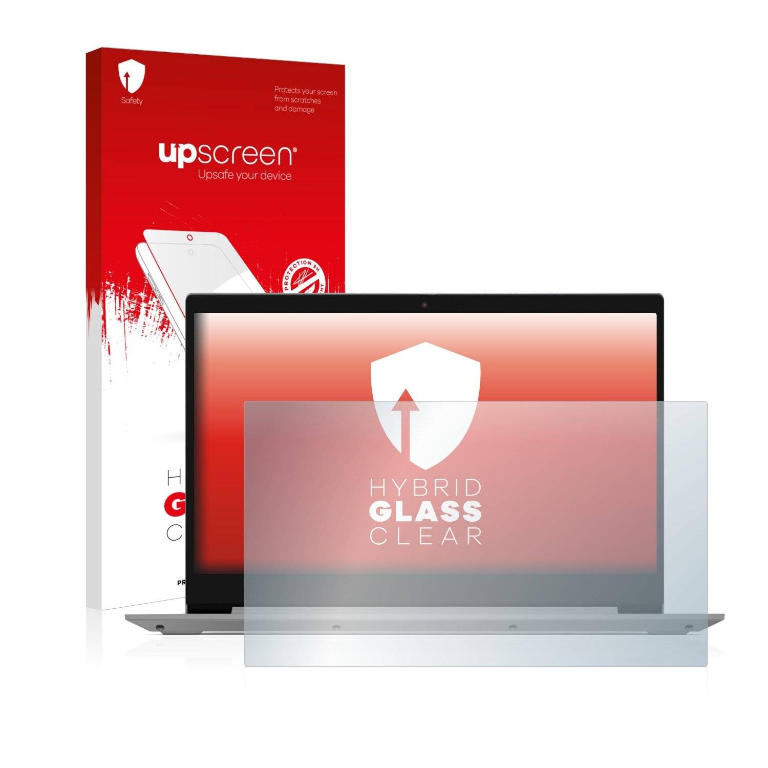 upscreen Hybrid Glass Clear Premium Schutzglas Folie für Lenovo IdeaPad 3