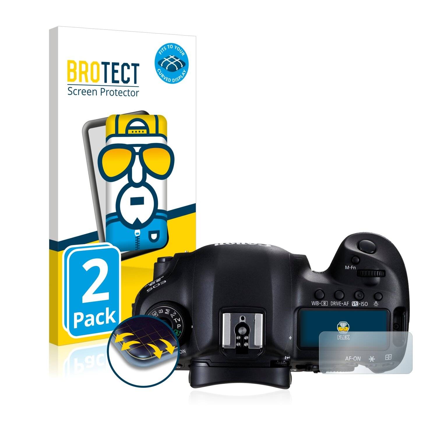 2x BROTECT Flex Full-Cover Displayschutzfolie für Canon EOS 5D Mark III