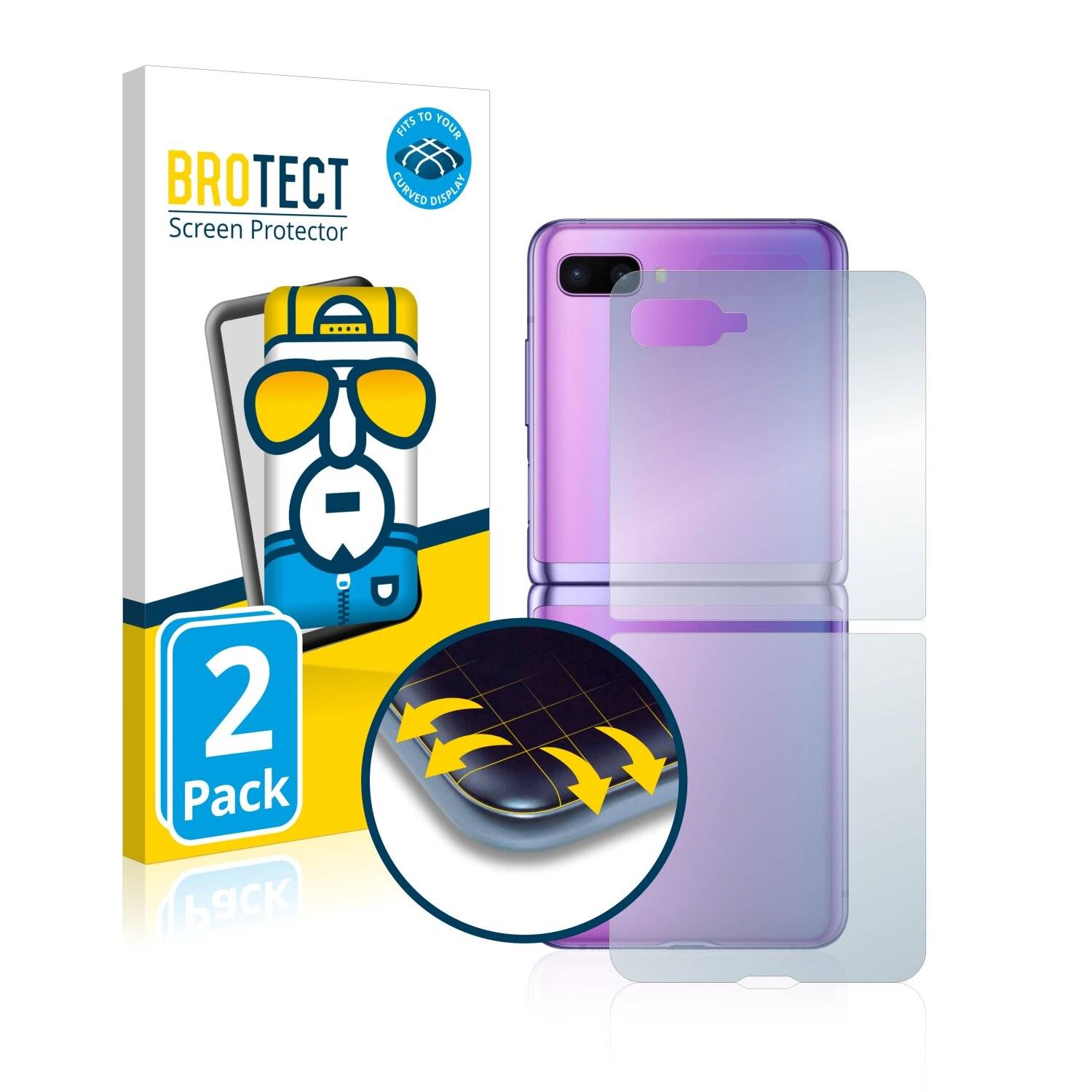 2x BROTECT Flex Full-Cover Displayschutzfolie für Samsung Galaxy Z Flip