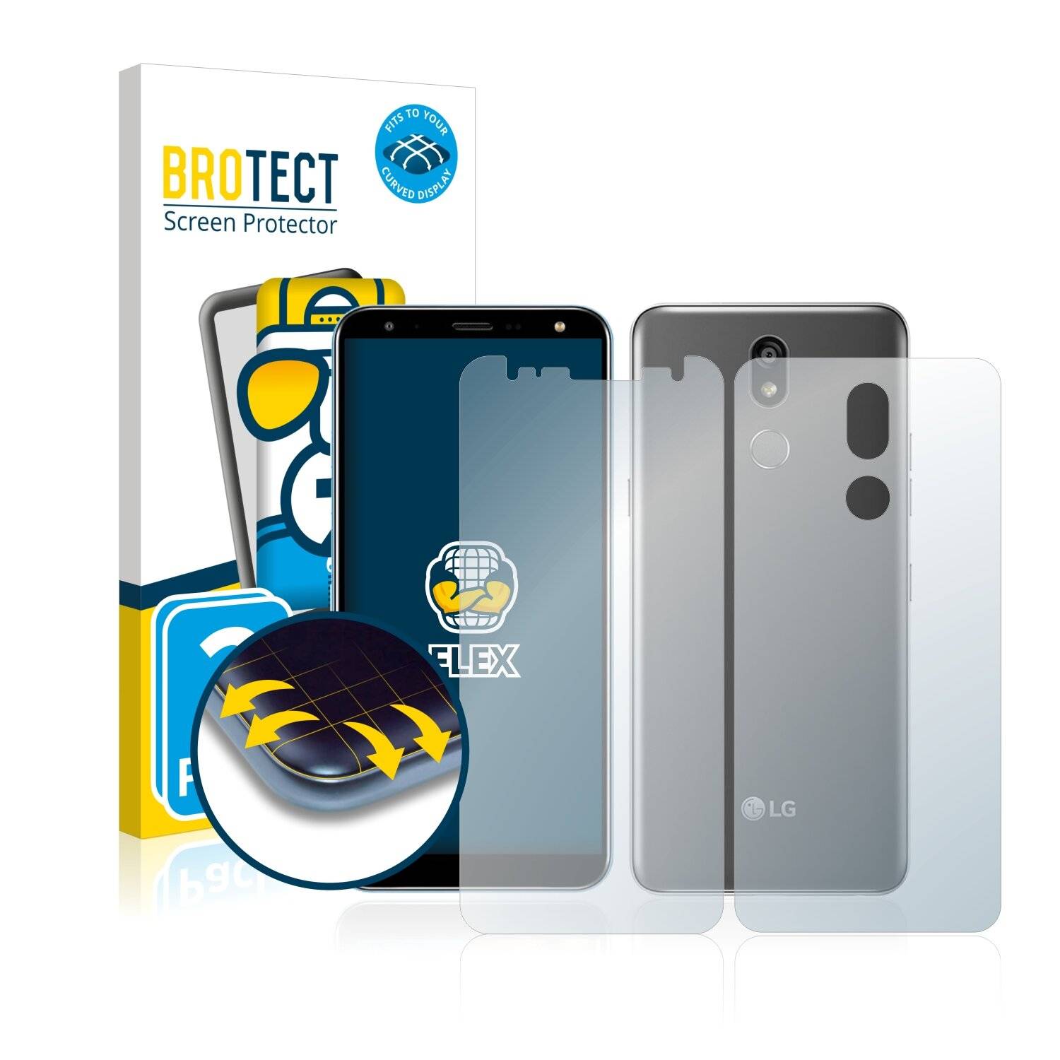 2x BROTECT Flex Full-Cover Displayschutzfolie für LG K40 (Vorder +