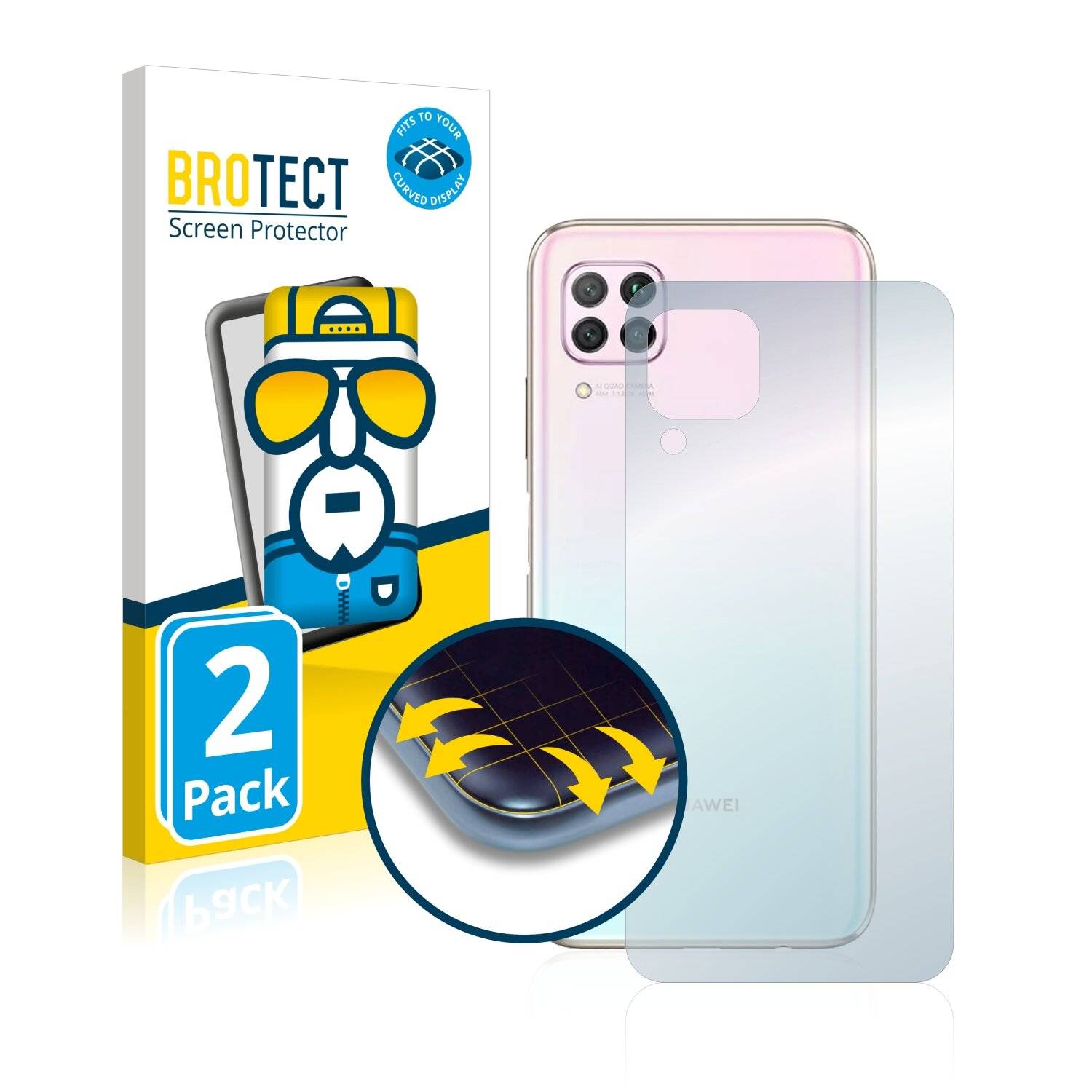 2x BROTECT Flex Full-Cover Displayschutzfolie für Huawei P40 lite