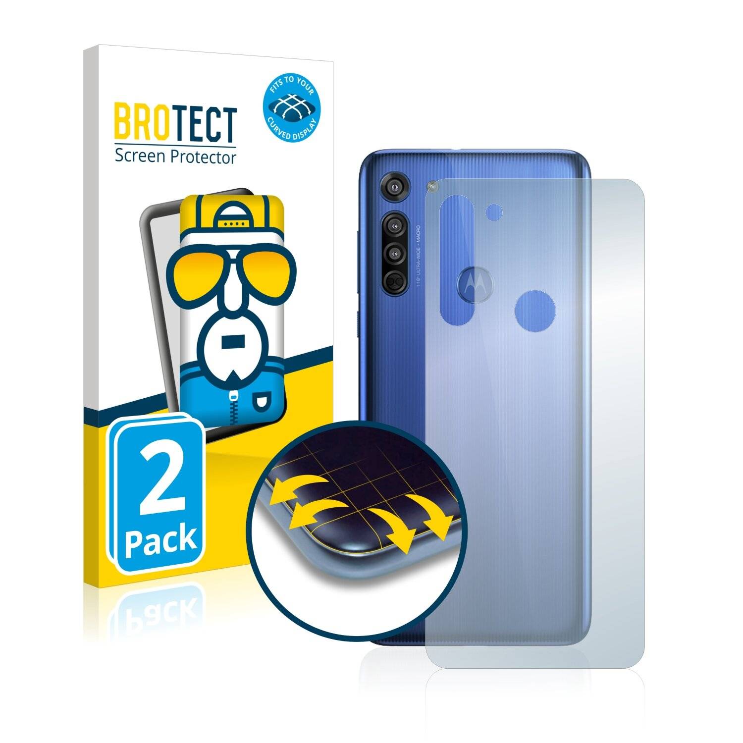 2x BROTECT Flex Full-Cover Displayschutzfolie für Motorola Moto G8