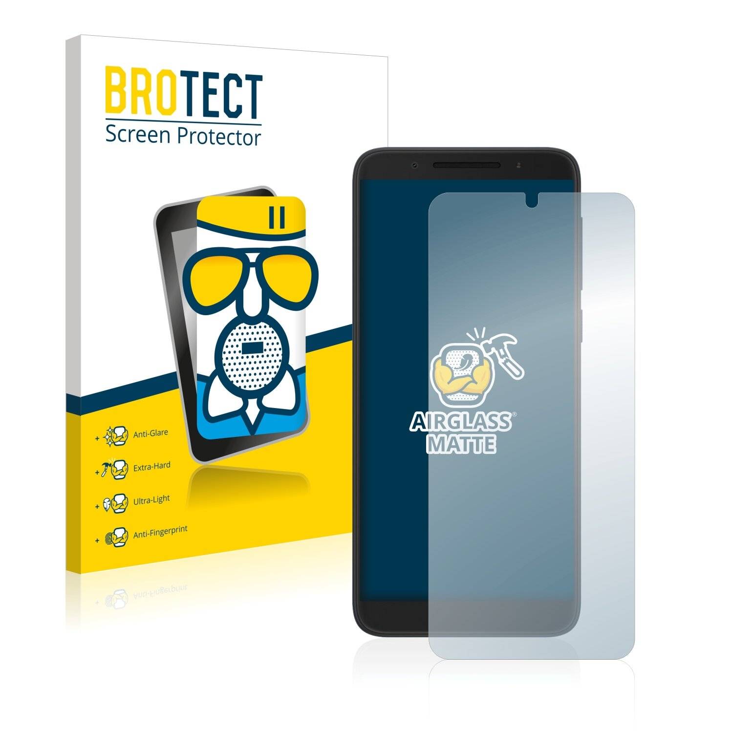BROTECT AirGlass Matte Schutzglas Folie für Alcatel 3