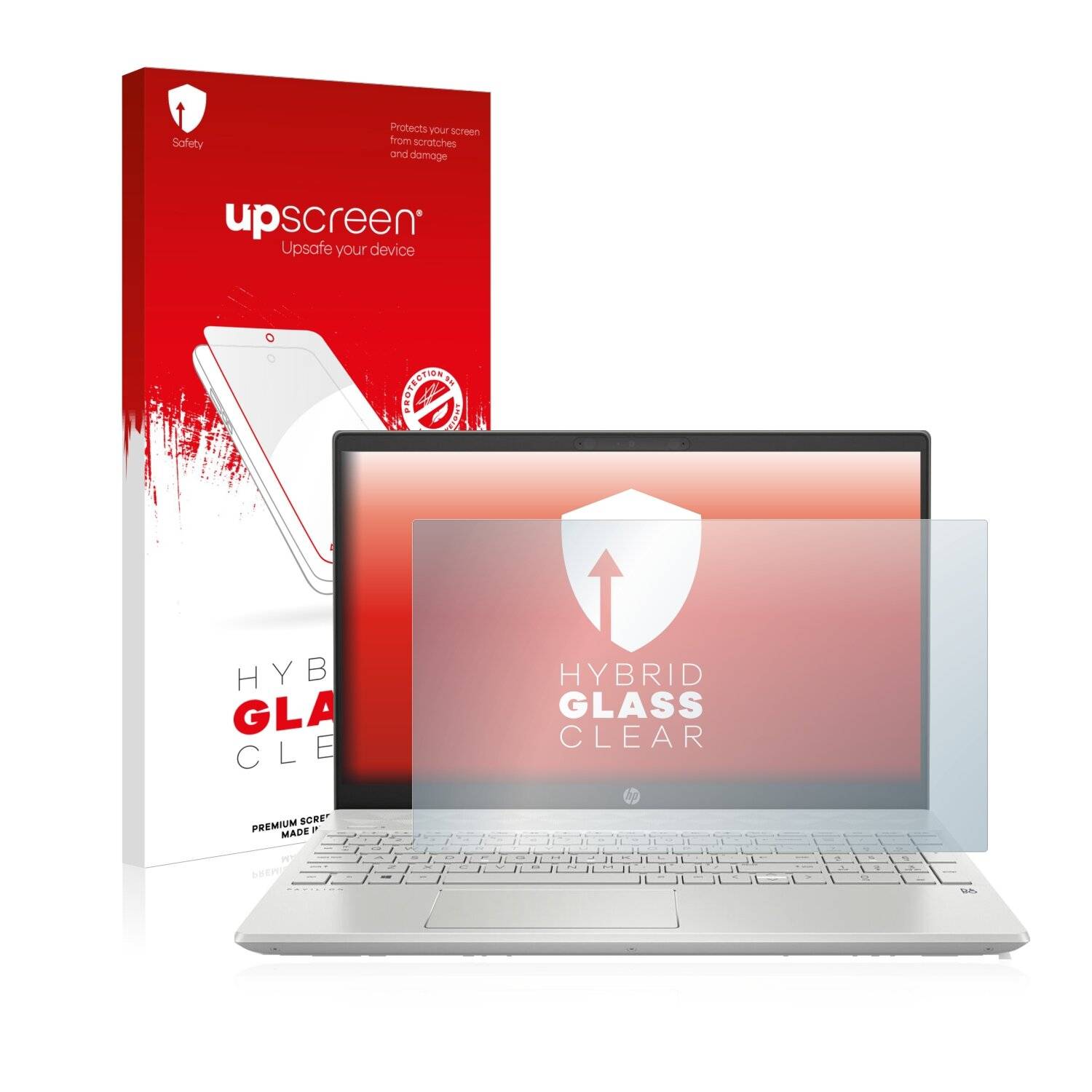 upscreen Hybrid Glass Clear Premium Schutzglas Folie für HP Pavilion