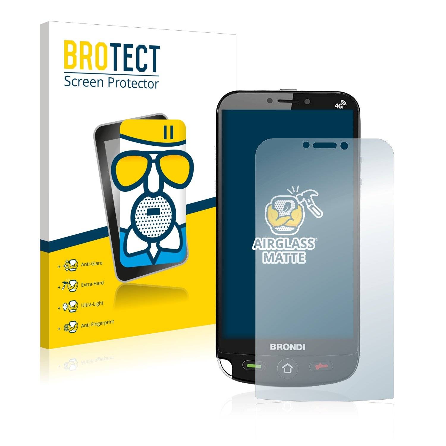 BROTECT AirGlass Matte Schutzglas Folie für Brondi Amico Dual