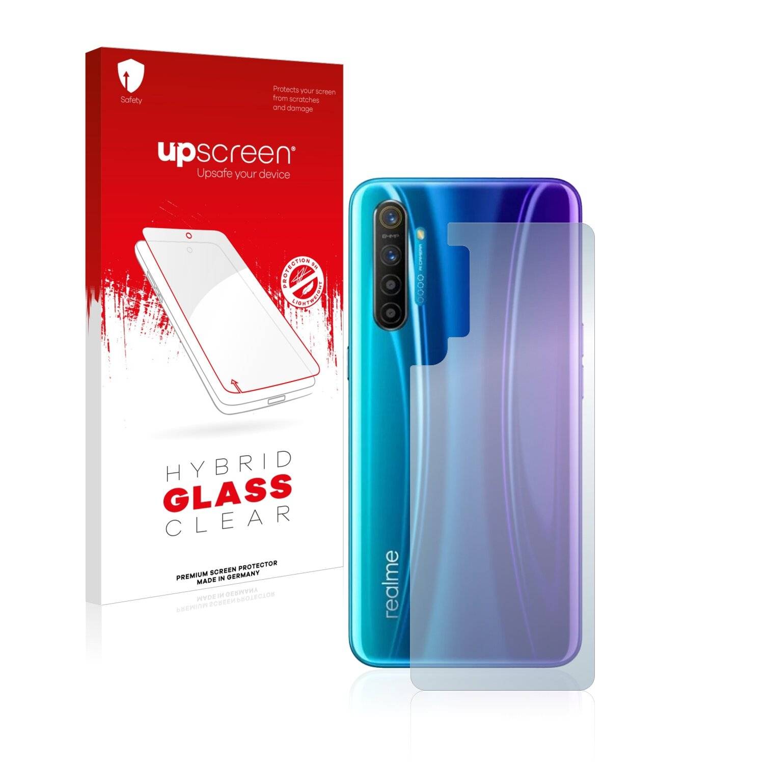 upscreen Hybrid Glass Clear Premium Schutzglas Folie für Realme X2