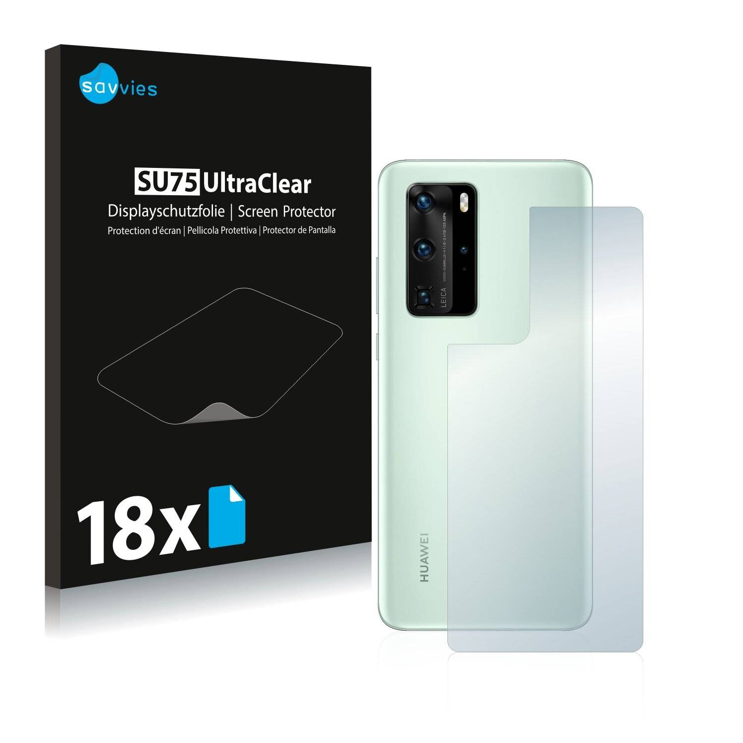 18x Savvies SU75 Displayschutzfolie für Huawei P40