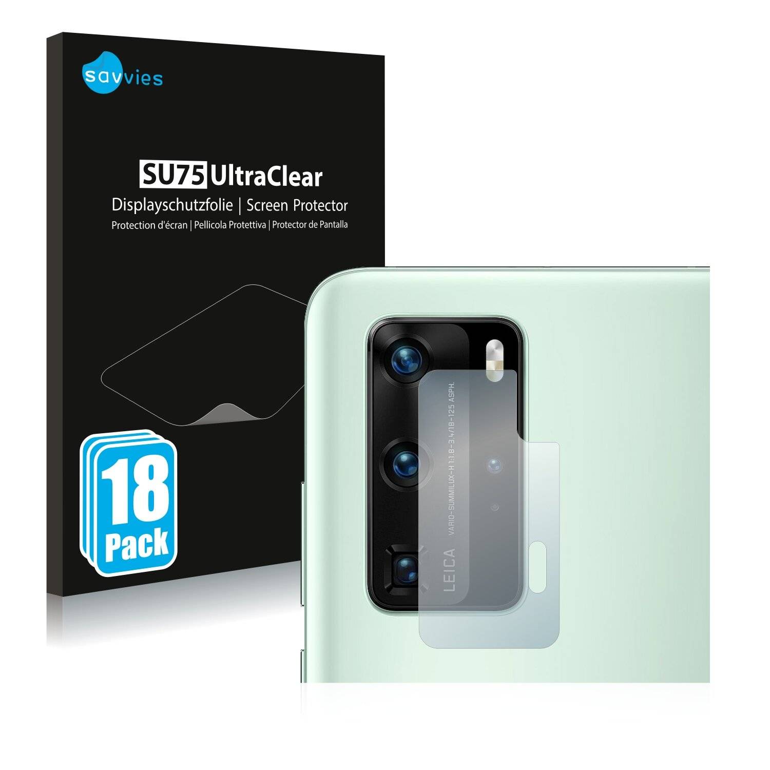 18x Savvies SU75 Displayschutzfolie für Huawei P40 Pro (NUR