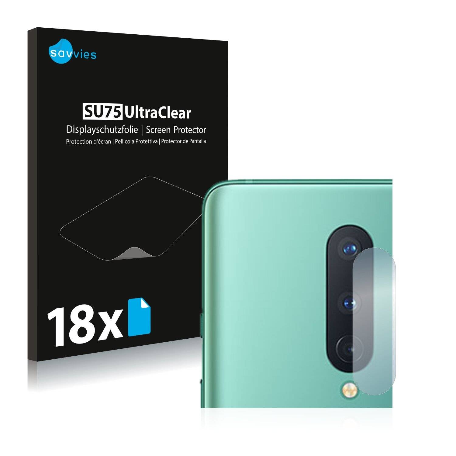 18x Savvies SU75 Displayschutzfolie für OnePlus 8 (NUR