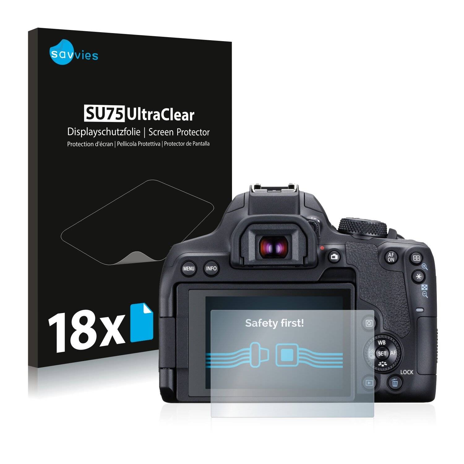 18x Savvies SU75 Displayschutzfolie für Canon EOS