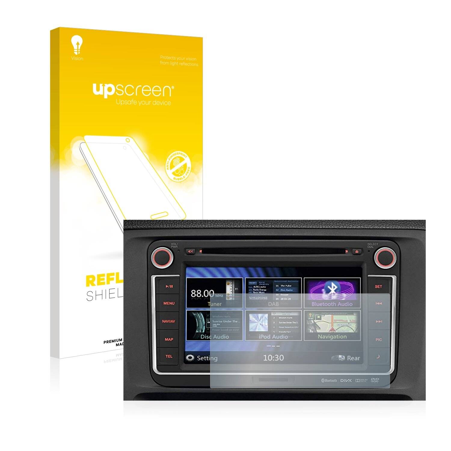 upscreen Reflection Shield Matte Premium Displayschutzfolie für Volkswagen Golf 5 2003-2007