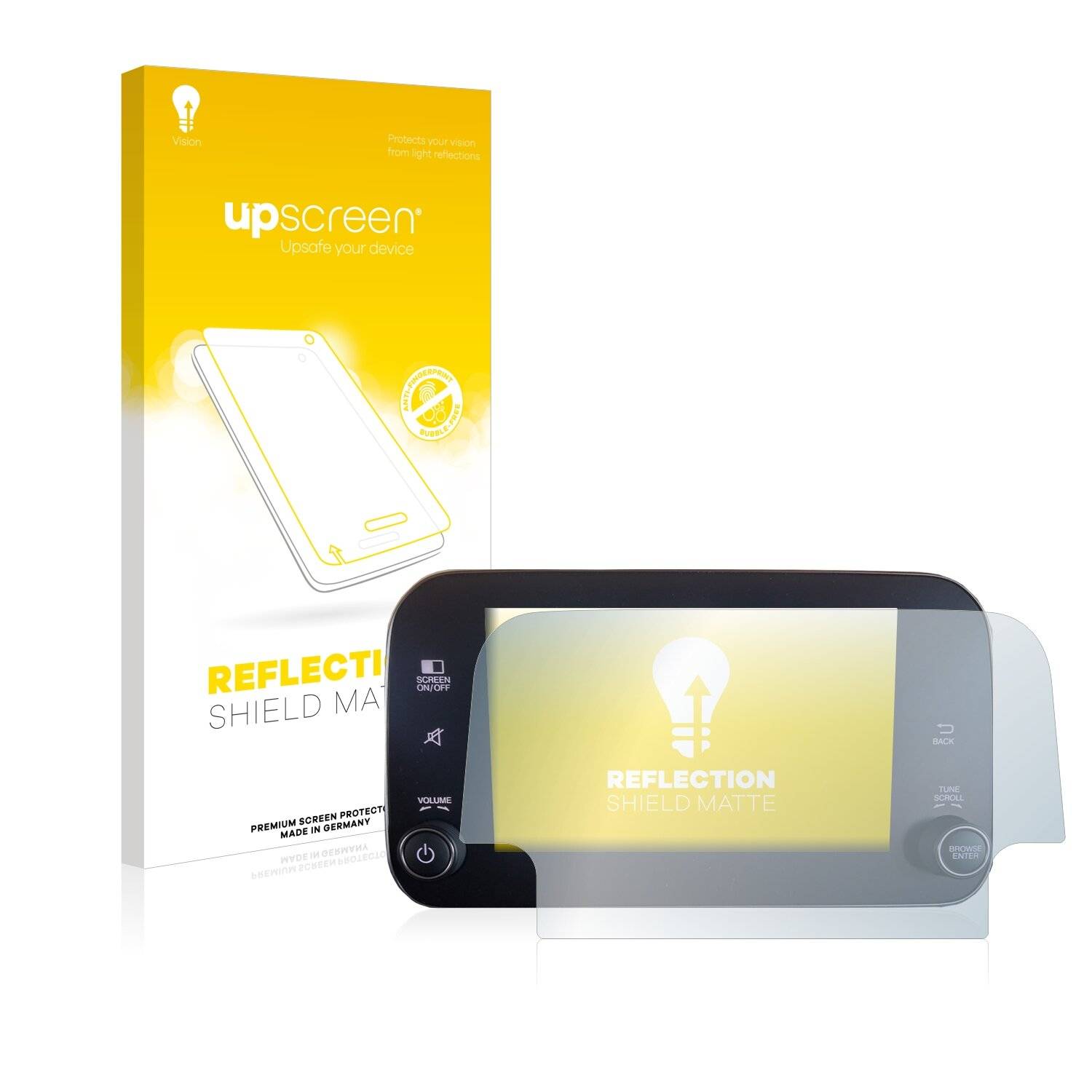 upscreen Reflection Shield Matte Premium Displayschutzfolie für Fiat 500S 2017-2019 Uconnet