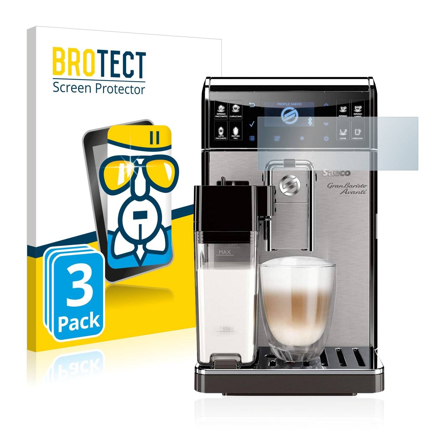 3x BROTECT AirGlass Schutzglas Folie für Philips Saeco GranBaristo Avanti