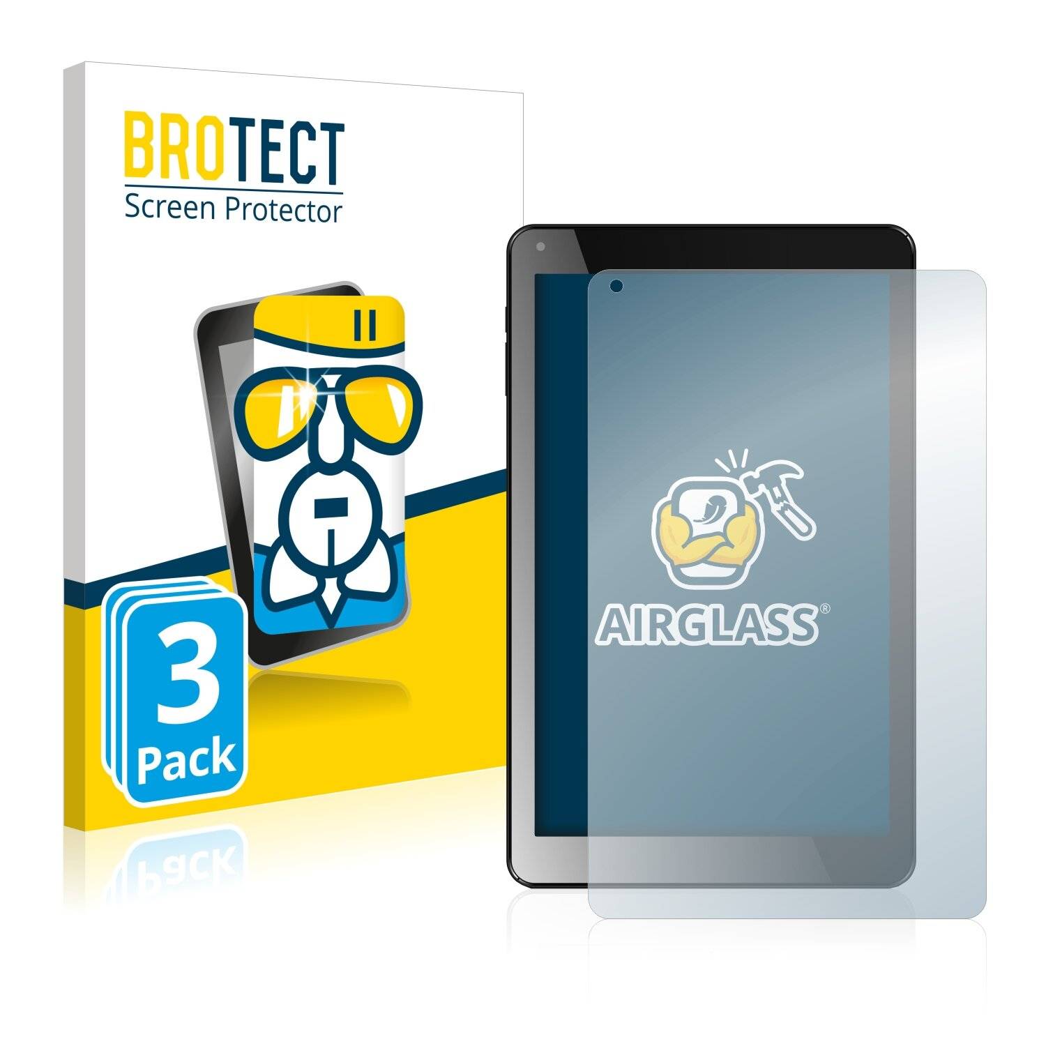 3x BROTECT AirGlass Schutzglas Folie für Odys NoteTab Pro LTE