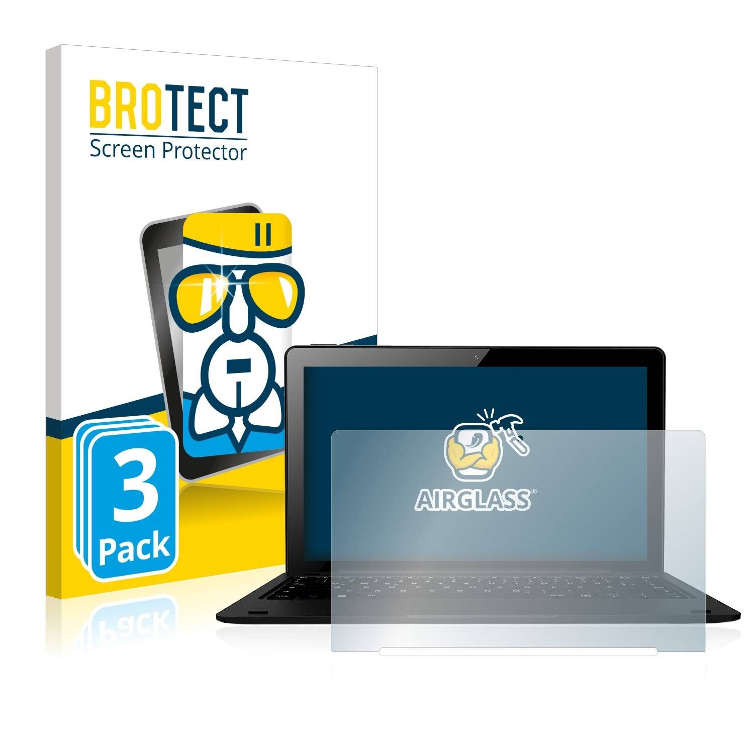 3x BROTECT AirGlass Schutzglas Folie für Odys Maven Win 12 Pro