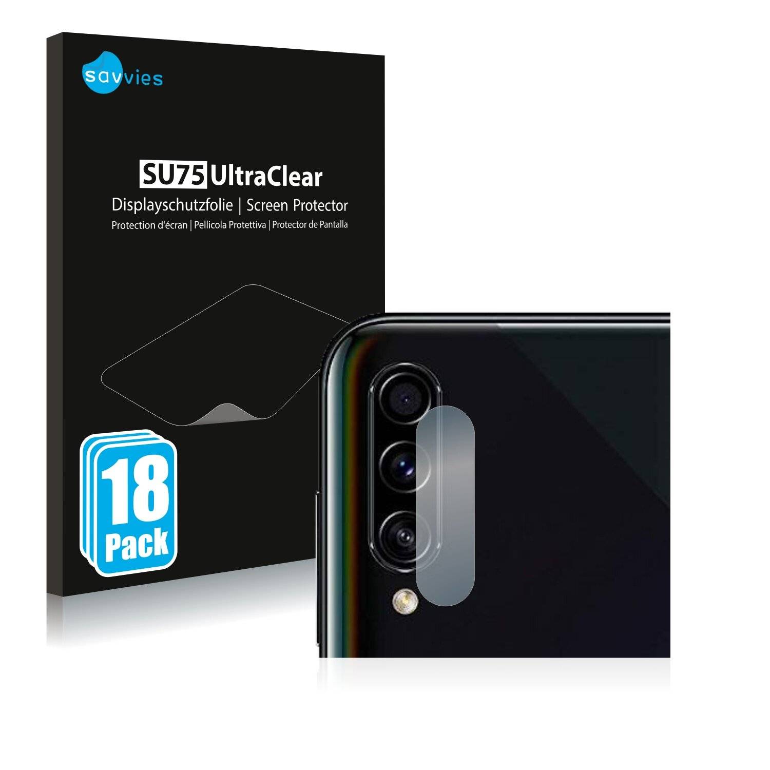 18x Savvies SU75 Displayschutzfolie für Samsung Galaxy A50s (NUR