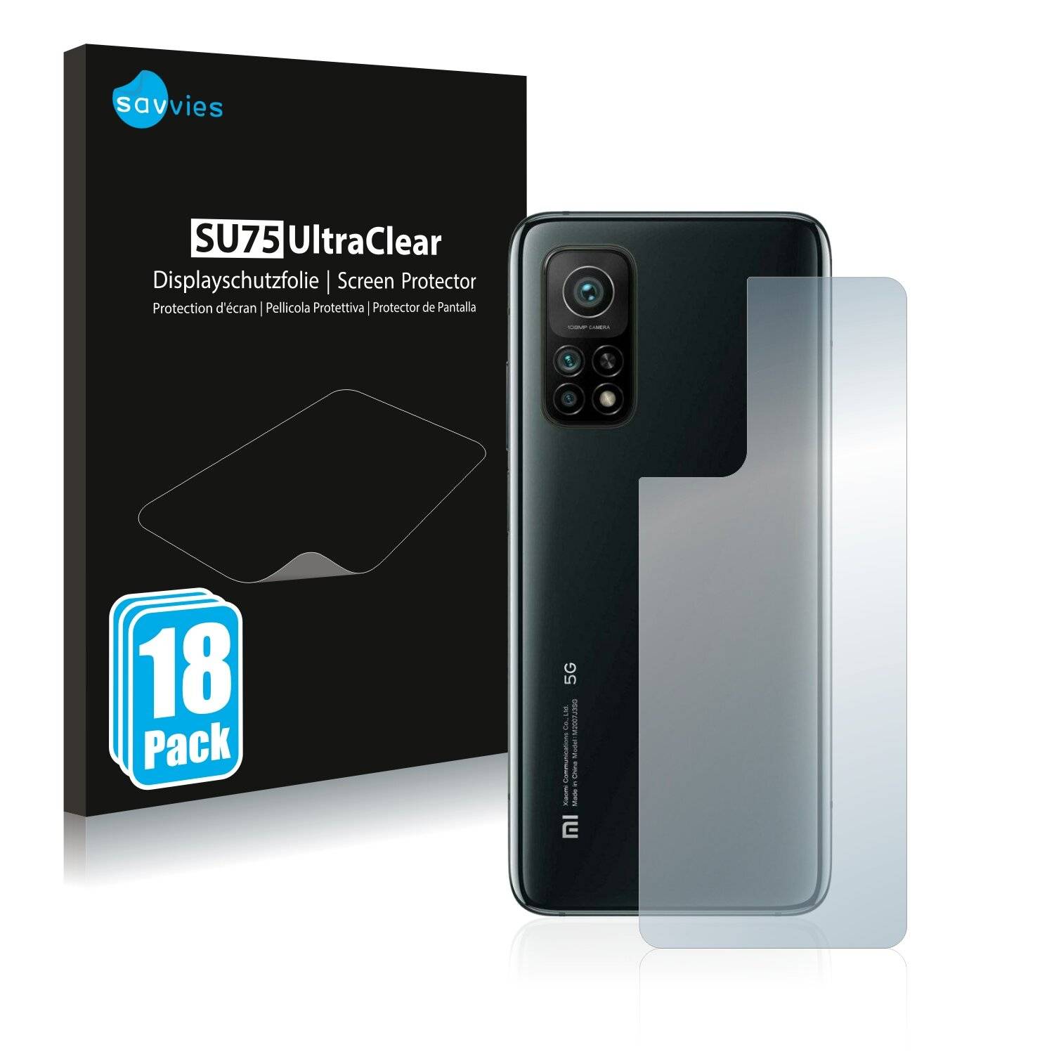 18x Savvies SU75 Displayschutzfolie für Xiaomi Mi 10T Pro 5G