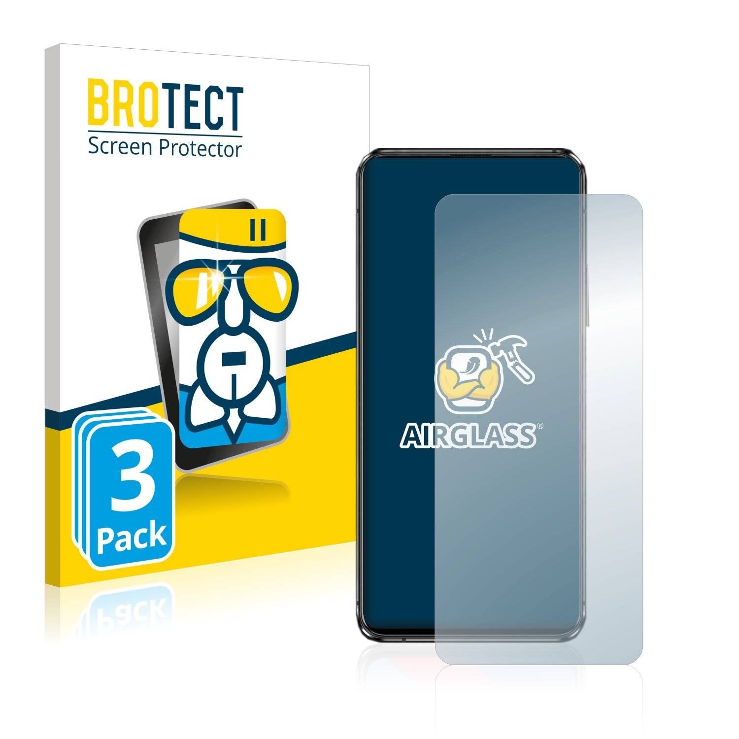 3x BROTECT AirGlass Schutzglas Folie für Asus Zenfone 7 Pro