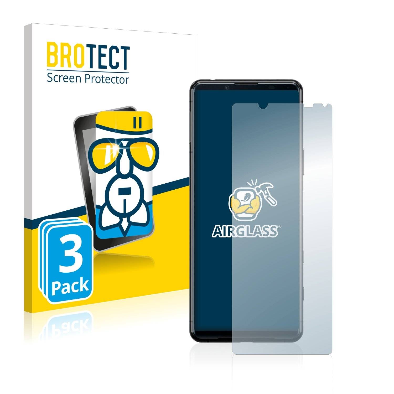 3x BROTECT AirGlass Schutzglas Folie für Sony Xperia 5