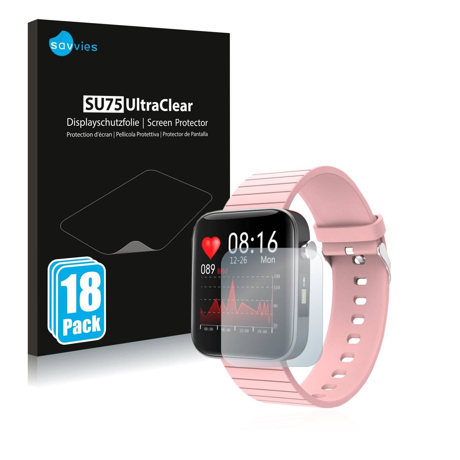 18x Savvies SU75 Displayschutzfolie für YoYoFit