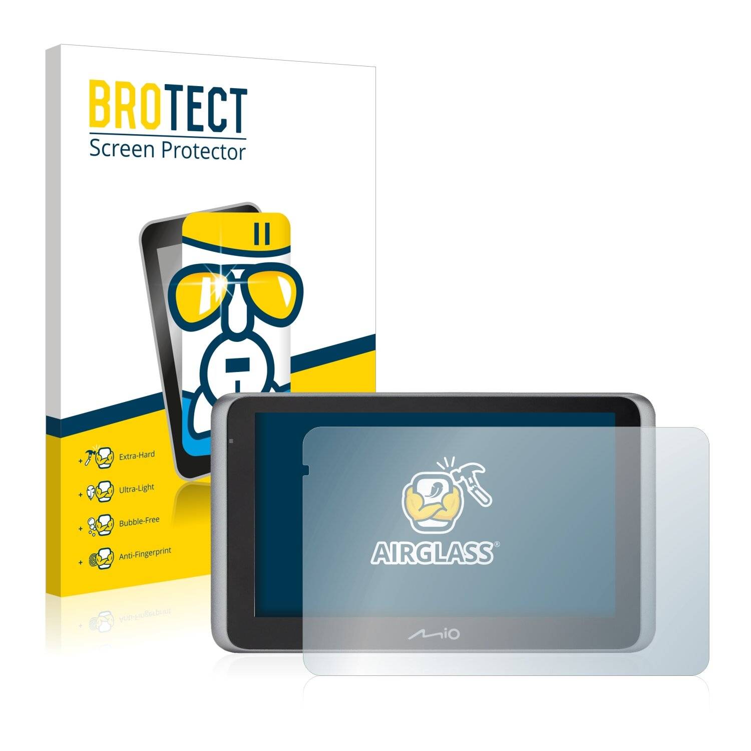 BROTECT AirGlass Schutzglas Folie für Mitac Mio MiVue Drive 65