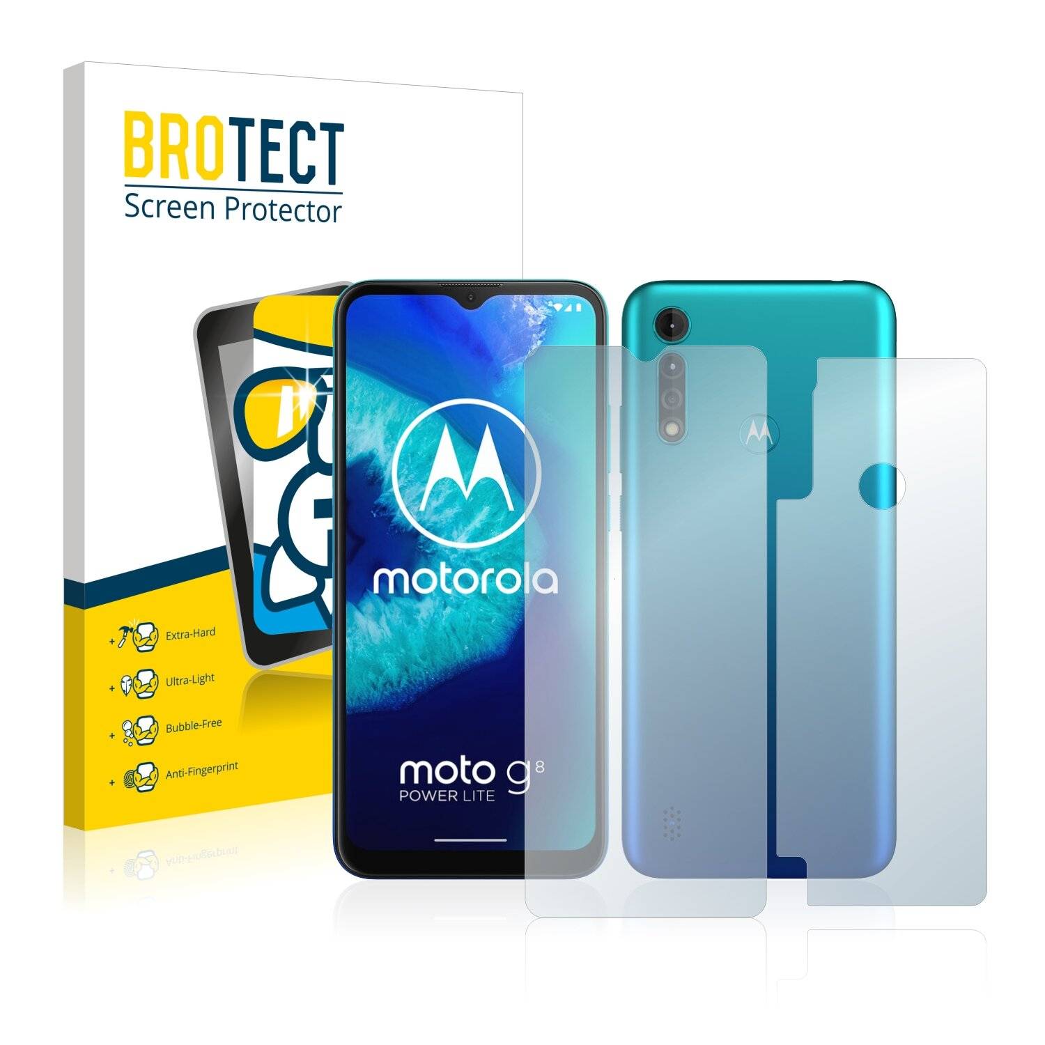 BROTECT AirGlass Schutzglas Folie für Motorola Moto G8 Power Lite (Vorder +