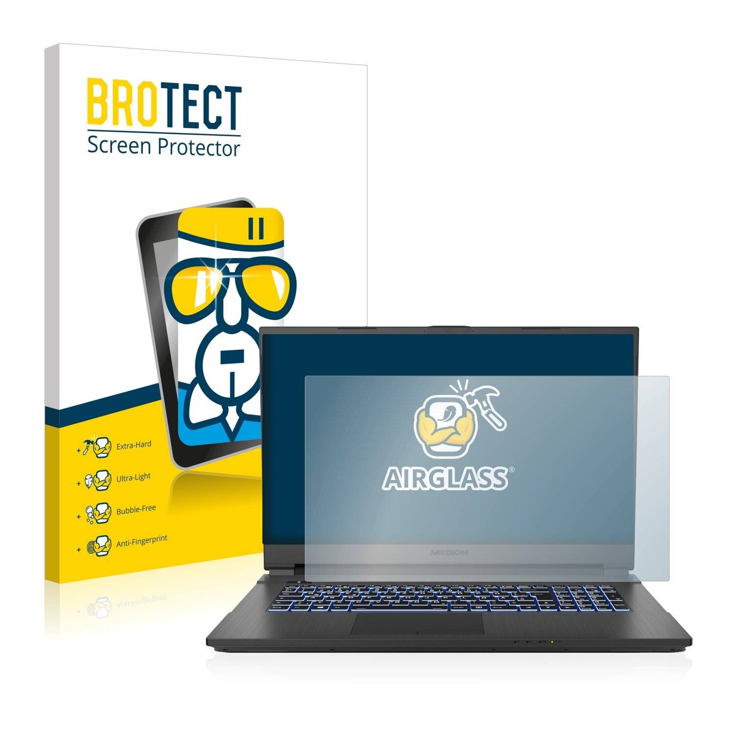 BROTECT AirGlass Schutzglas Folie für Medion Erazer Defender