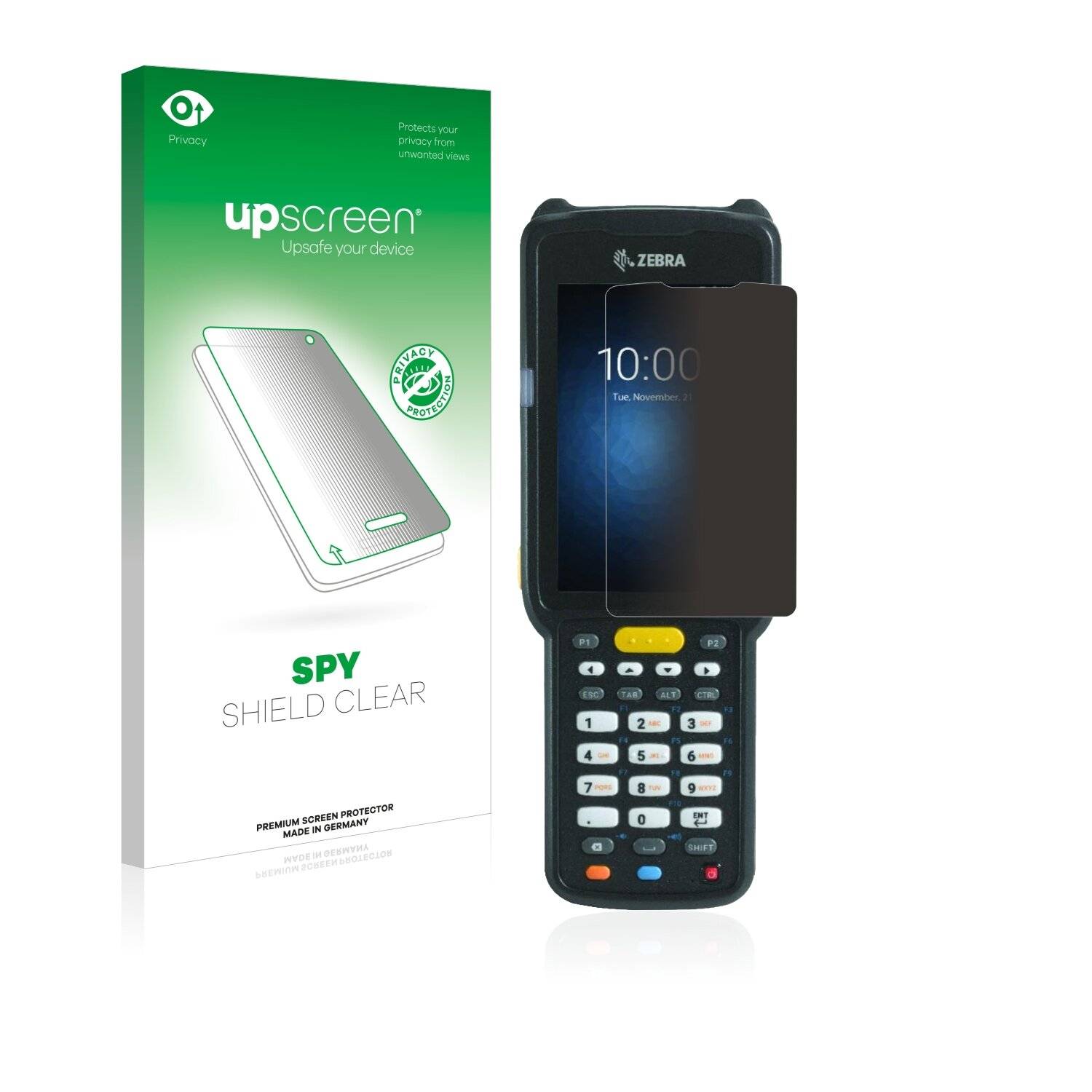 upscreen Spy Shield Clear Premium Blickschutzfolie für Zebra