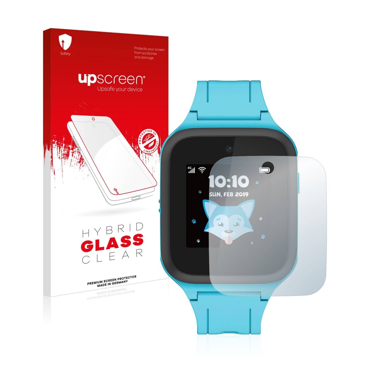 upscreen Hybrid Glass Clear Premium Schutzglas Folie für TCL Movetime FamilyWatch Kids