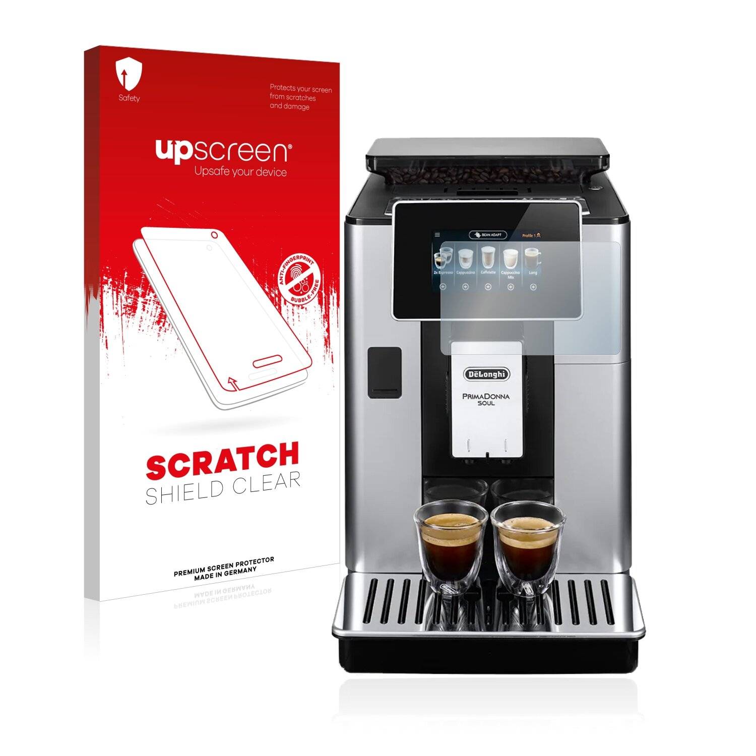 upscreen Scratch Shield Clear Premium Displayschutzfolie für DeLonghi PrimaDonna Soul