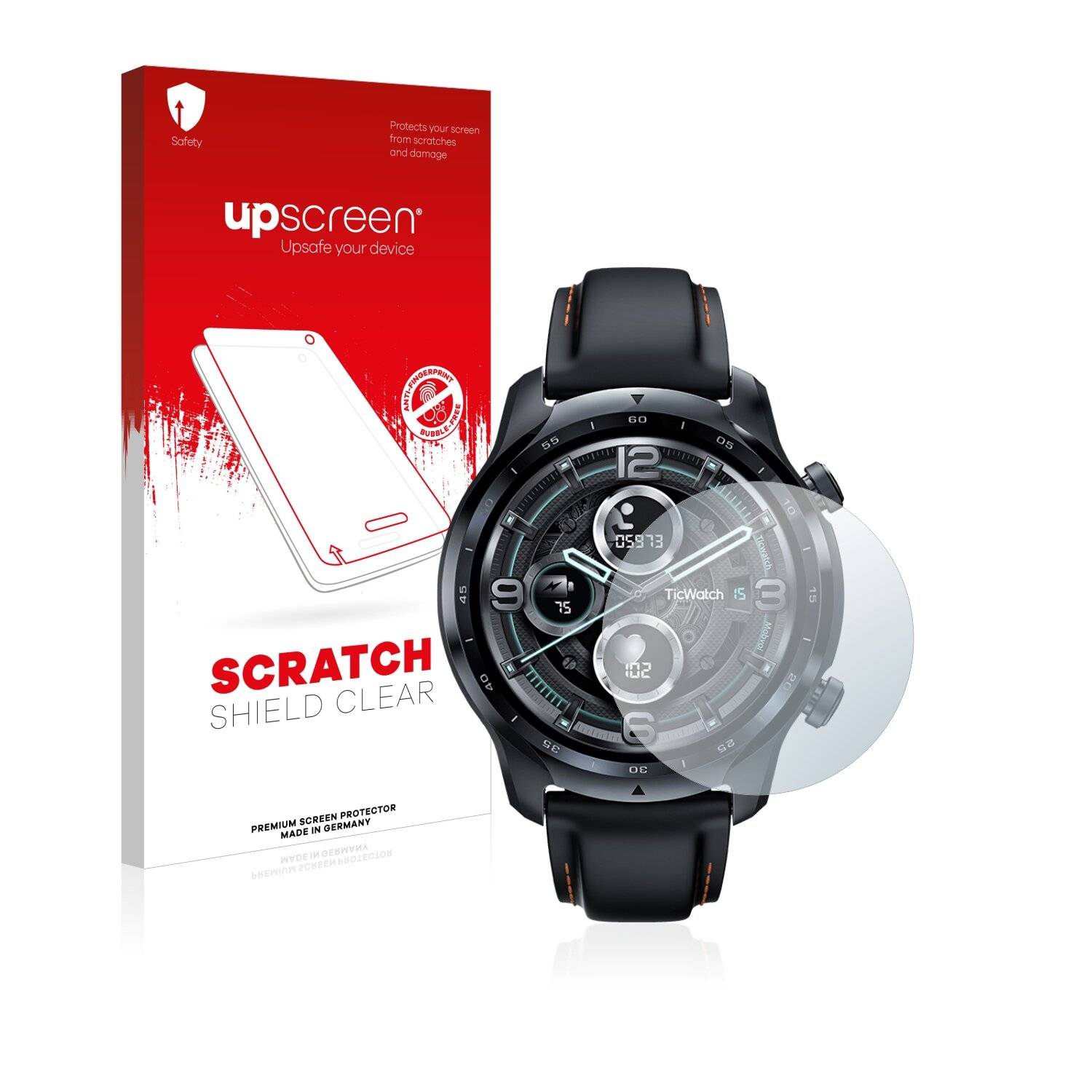 upscreen Scratch Shield Clear Premium Displayschutzfolie für Mobvoi TicWatch Pro 3 Cellular