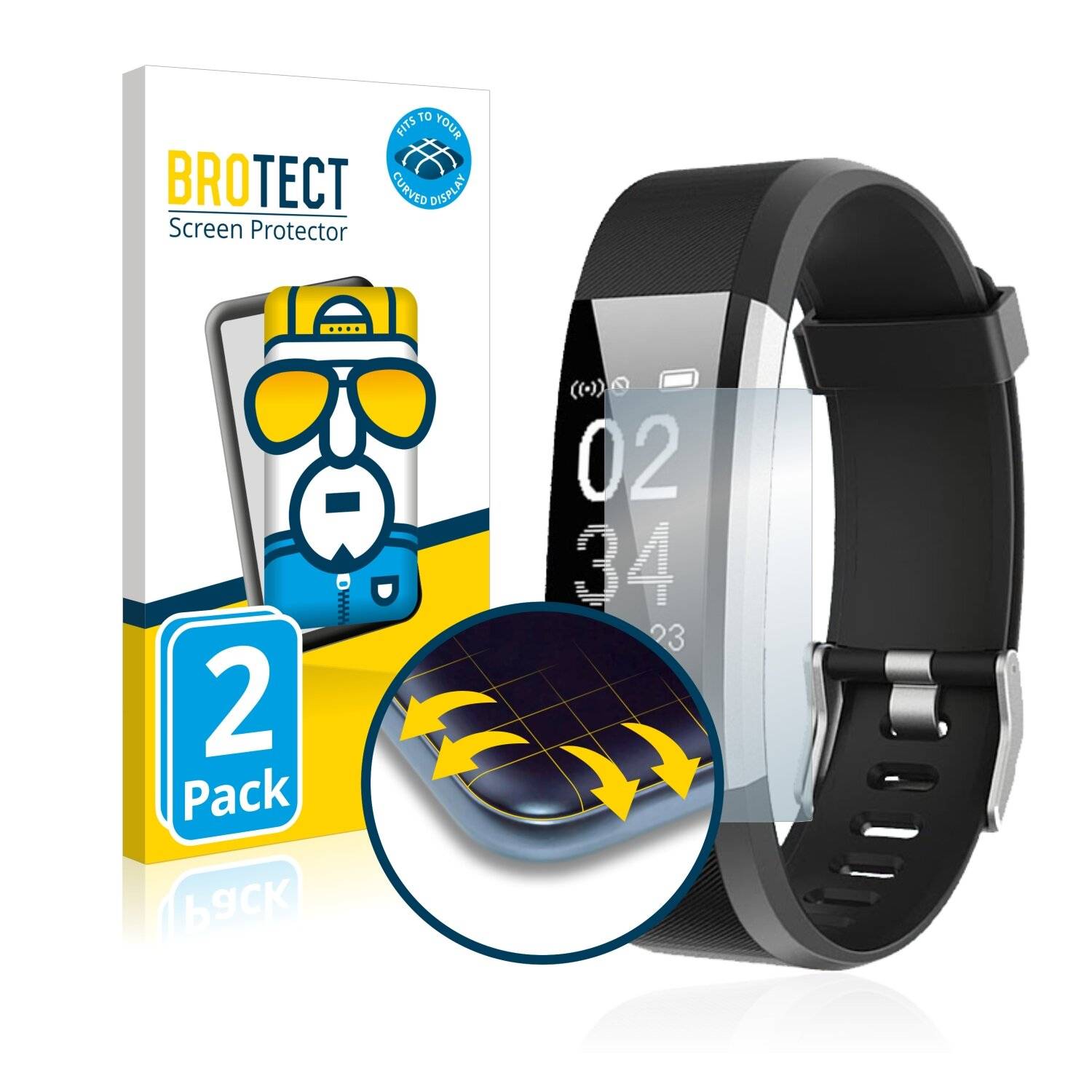 2x BROTECT Flex Full-Cover Displayschutzfolie für Technaxx