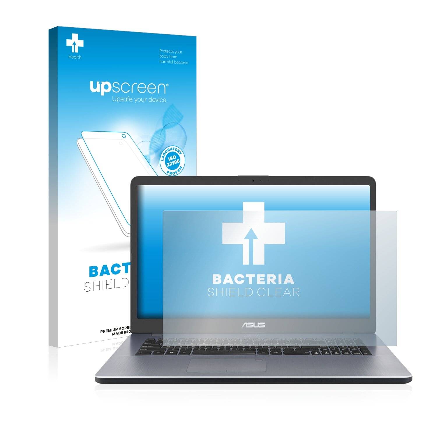 upscreen Bacteria Shield Clear Premium Antibakterielle Displayschutzfolie für Asus VivoBook