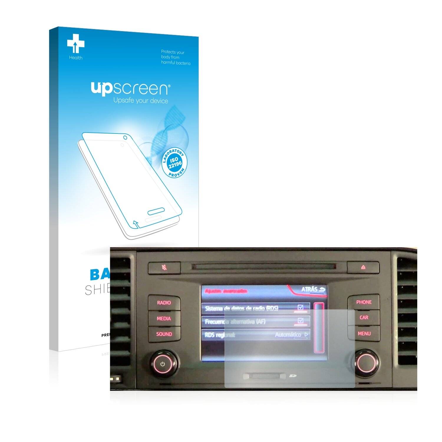 upscreen Bacteria Shield Clear Premium Antibakterielle Displayschutzfolie für Seat Ateca