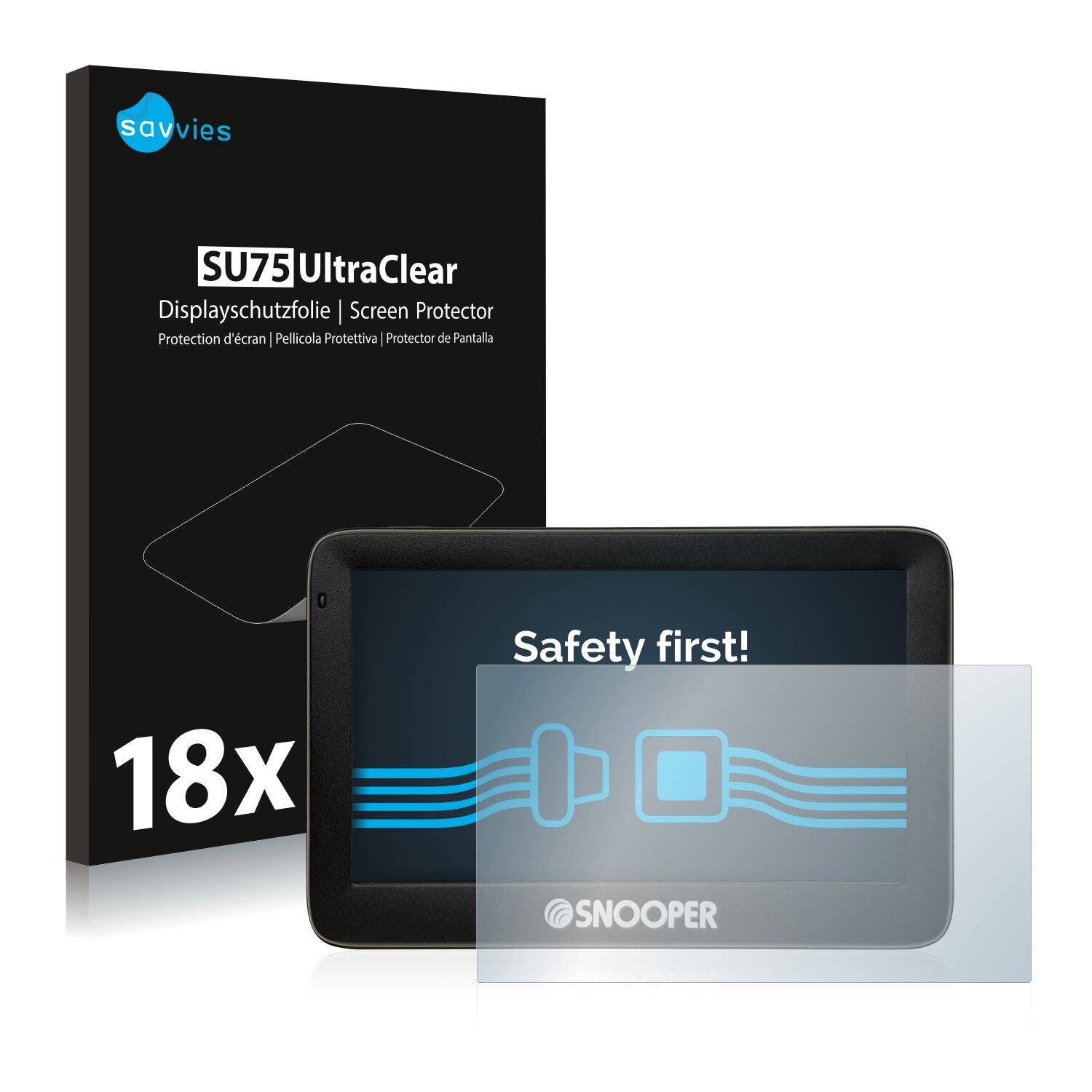 18x Savvies SU75 Displayschutzfolie für Snooper Truckmate Pro