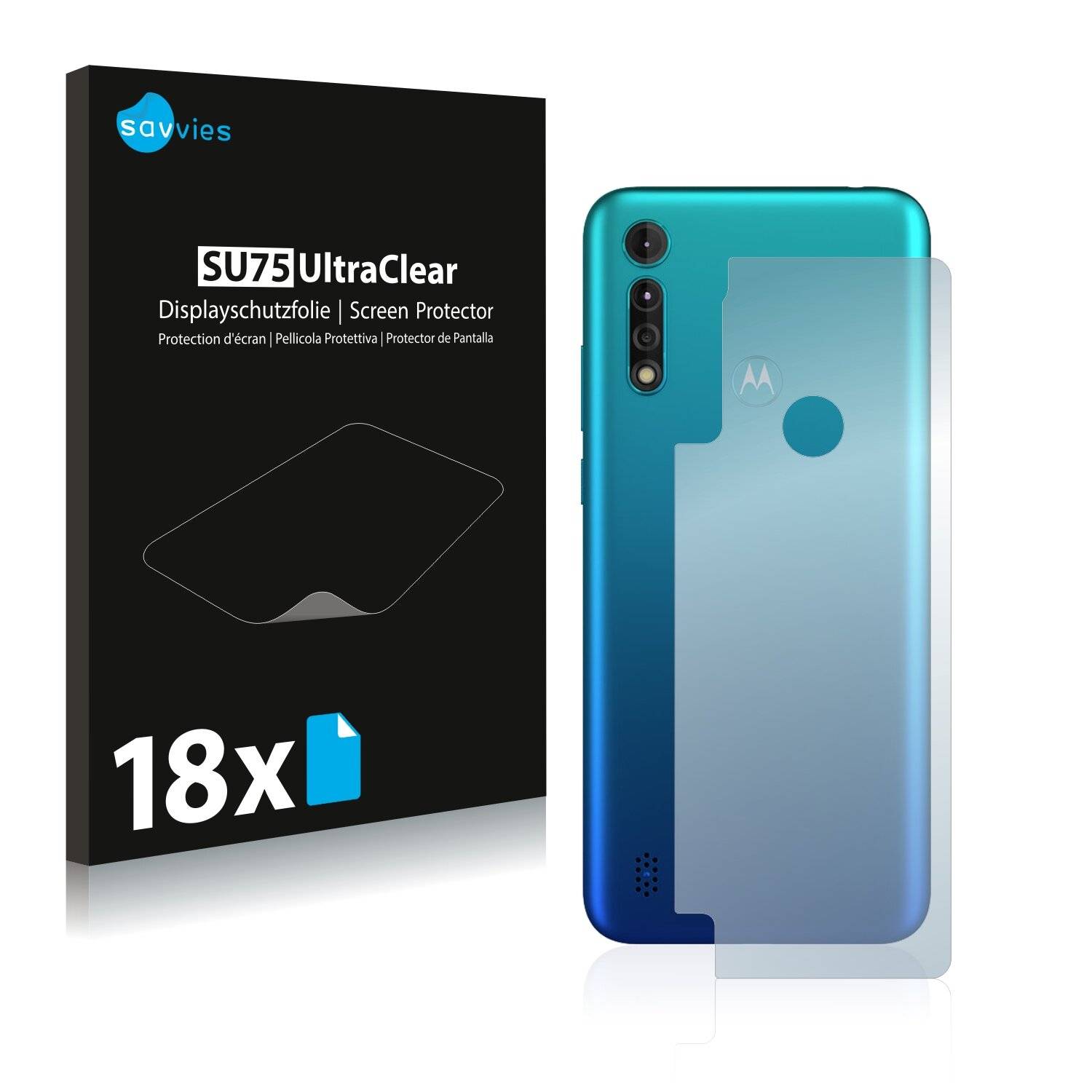18x Savvies SU75 Displayschutzfolie für Motorola Moto G8 Power Lite