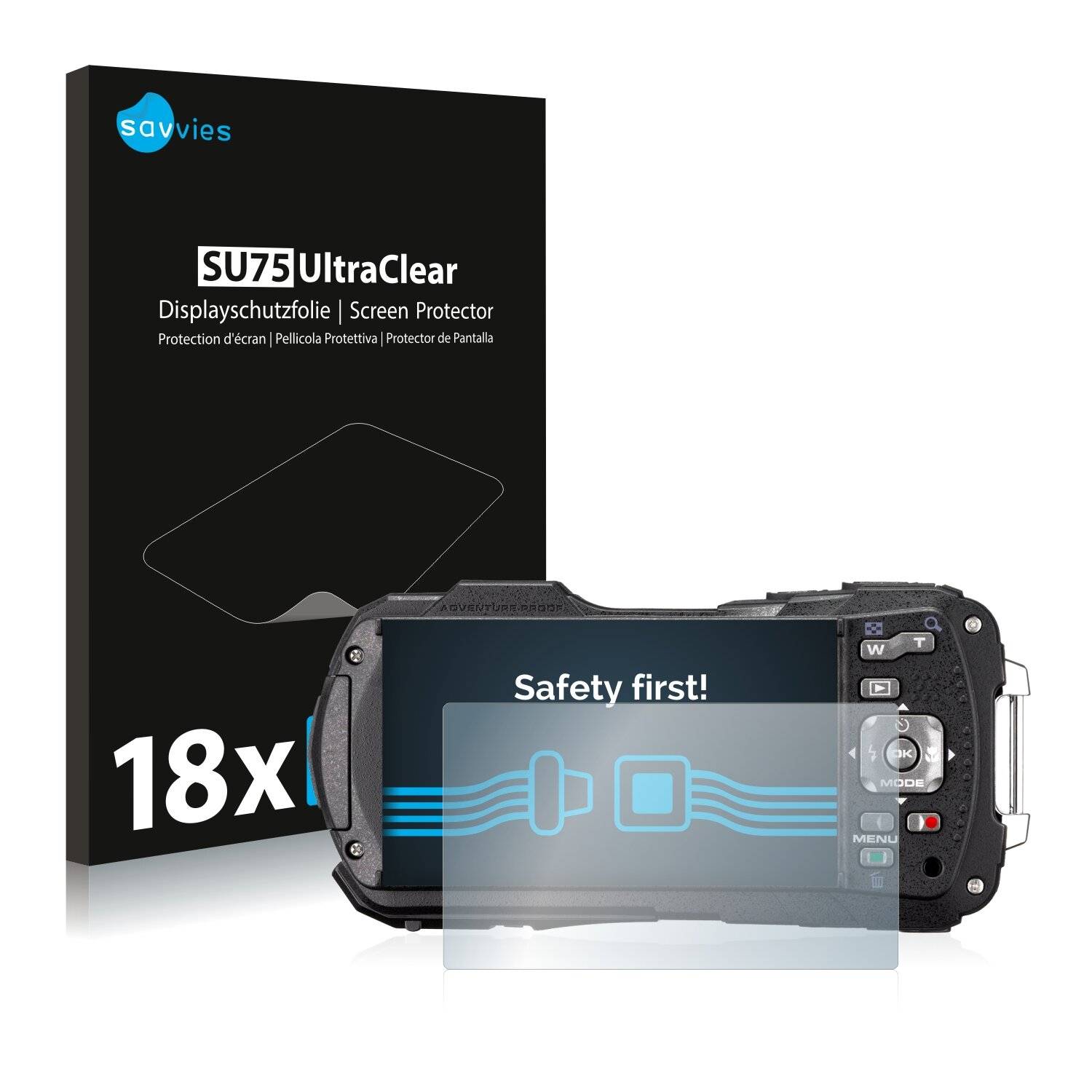 18x Savvies SU75 Displayschutzfolie für Ricoh