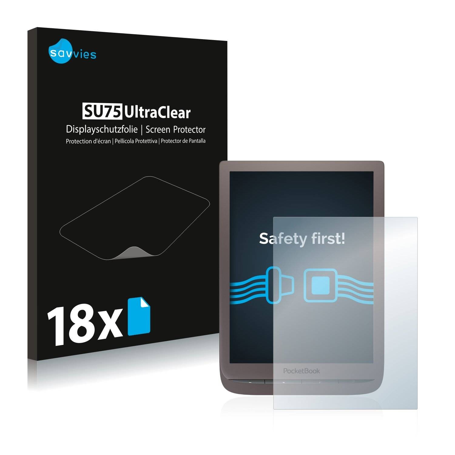 18x Savvies SU75 Displayschutzfolie für PocketBook InkPad 3