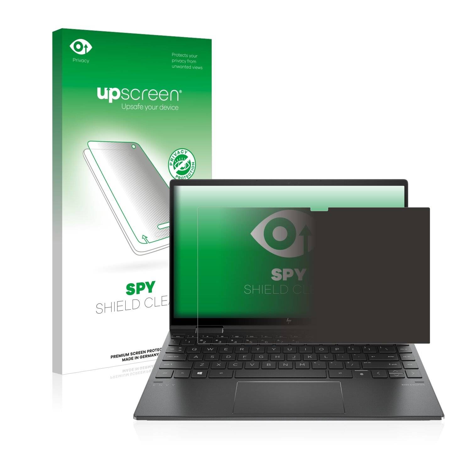 upscreen Spy Shield Clear Premium Blickschutzfolie für HP Envy x360 (13-X) (306.5 mm x 194.6
