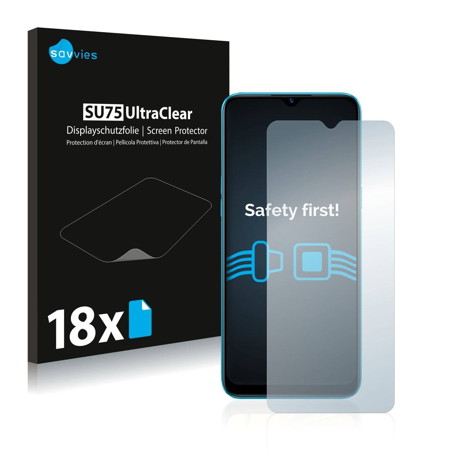 18x Savvies SU75 Displayschutzfolie für Realme