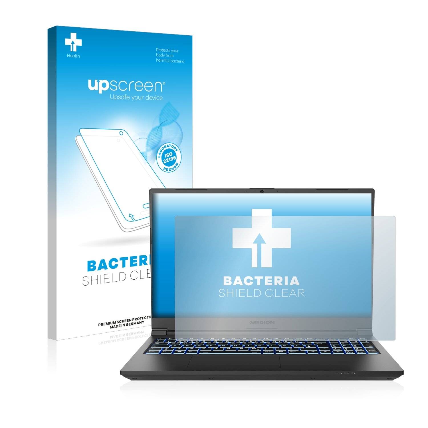 upscreen Bacteria Shield Clear Premium Antibakterielle Displayschutzfolie für Medion Erazer