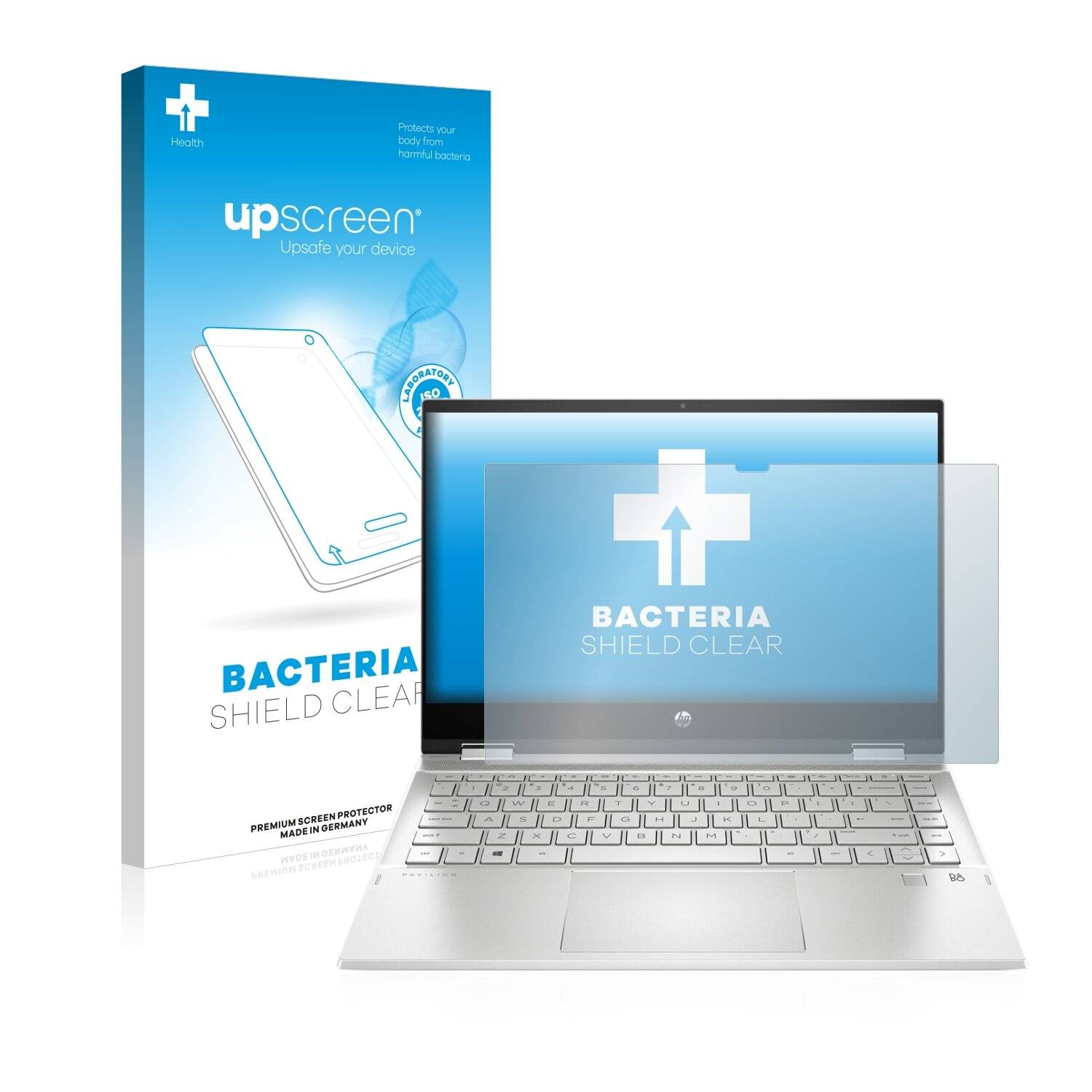 upscreen Bacteria Shield Clear Premium Antibakterielle Displayschutzfolie für HP Pavilion