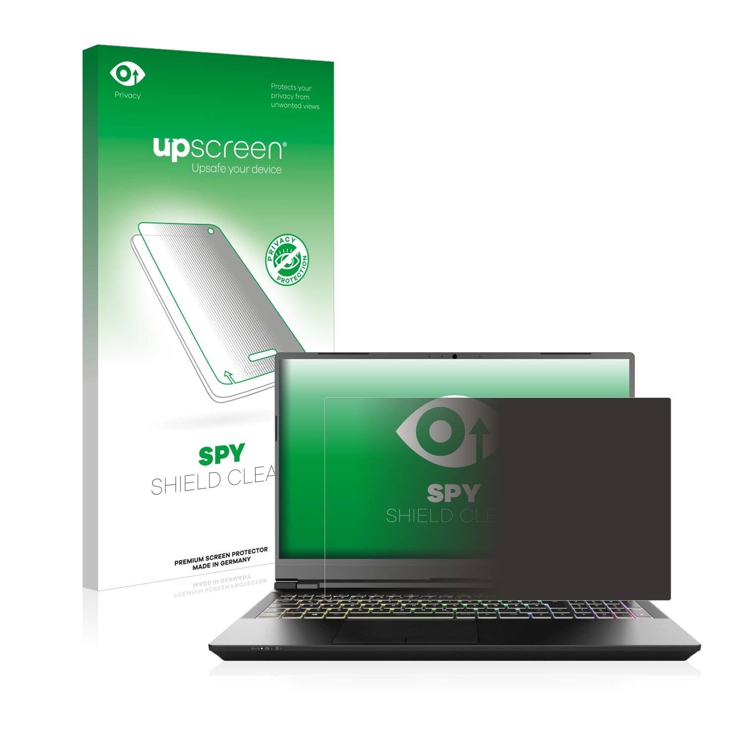 upscreen Spy Shield Clear Premium Blickschutzfolie für Schenker XMG Pro