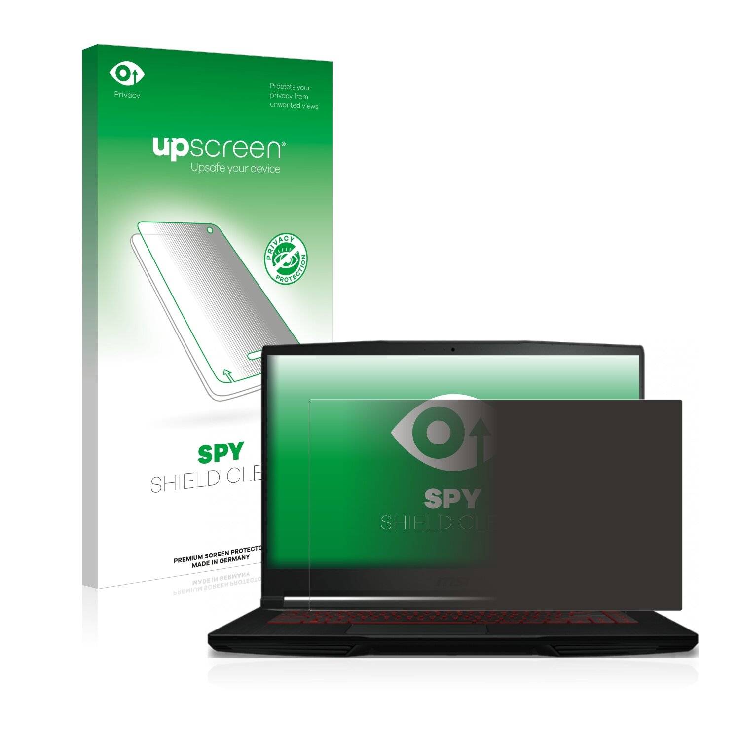 upscreen Spy Shield Clear Premium Blickschutzfolie für MSI GF63 Thin