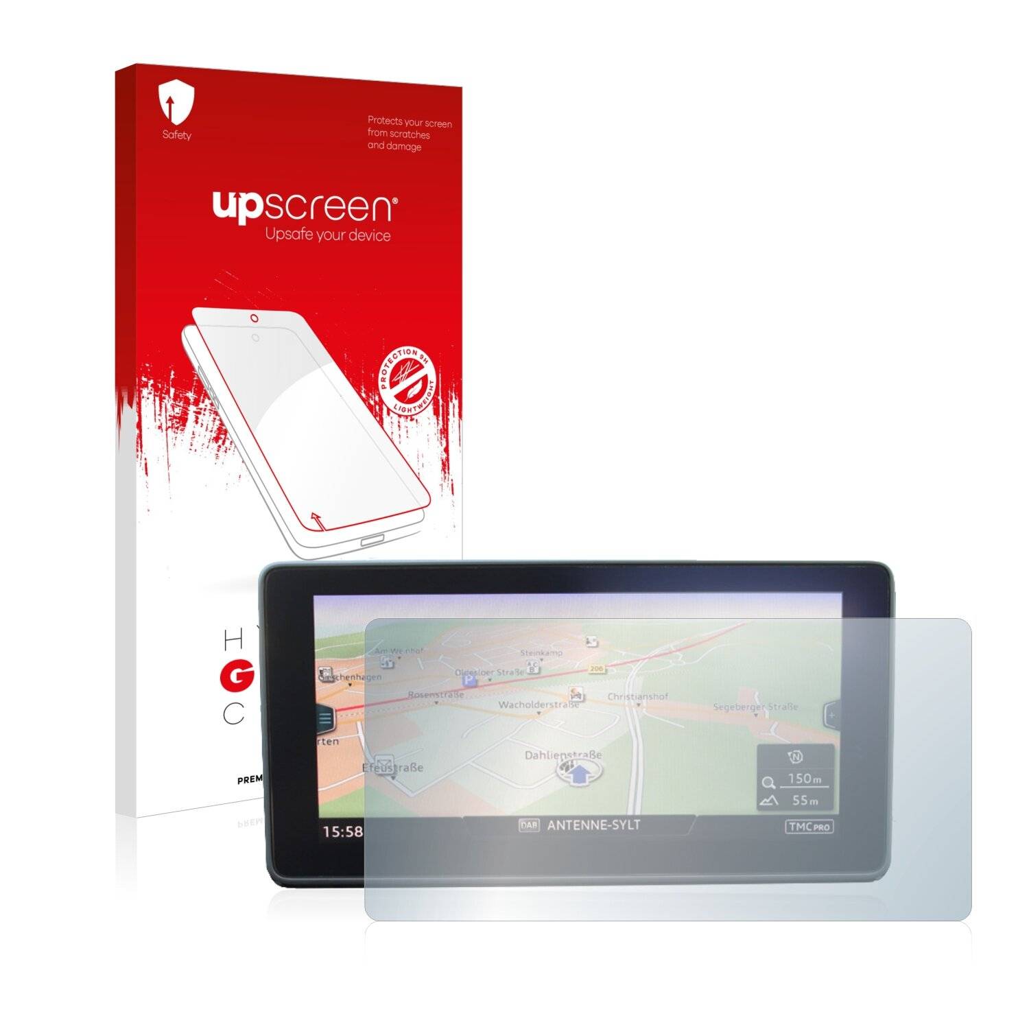 upscreen Hybrid Glass Clear Premium Schutzglas Folie für Audi A5 F5 2015