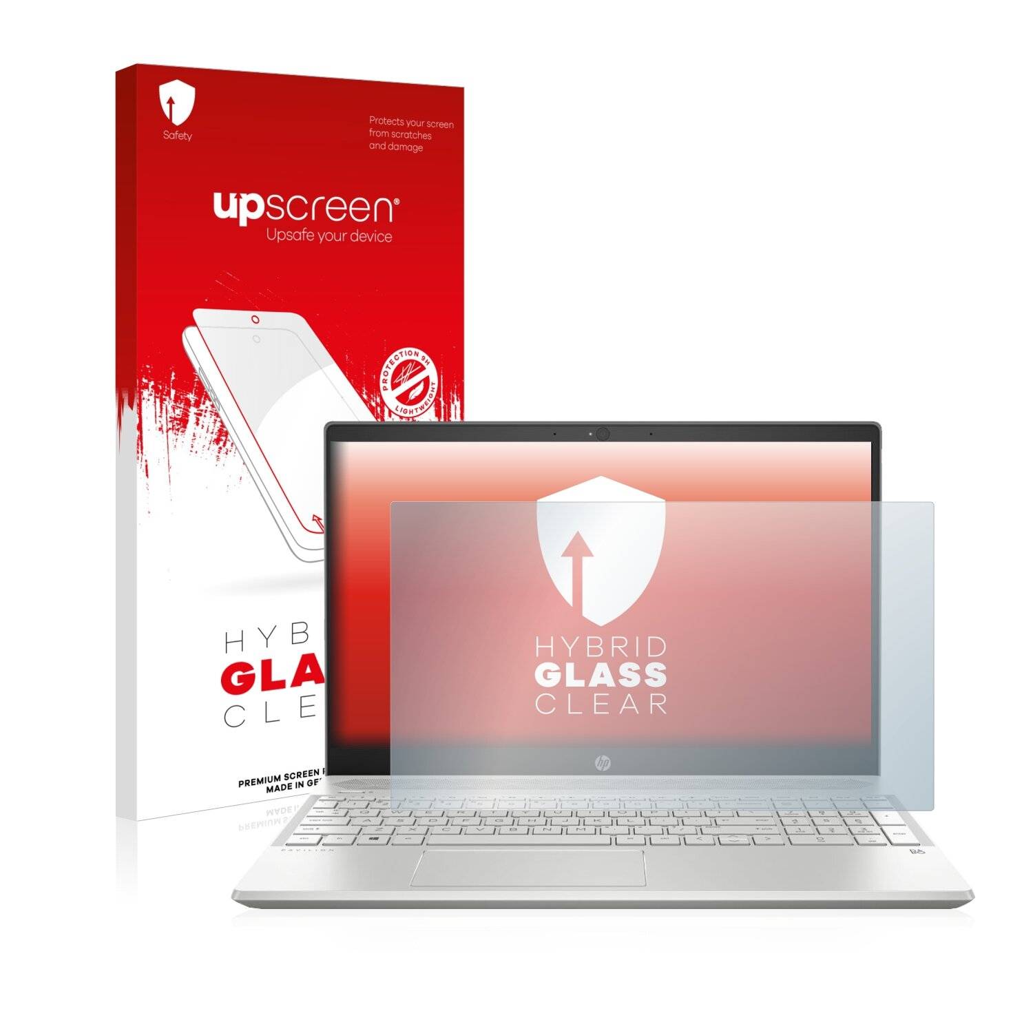 upscreen Hybrid Glass Clear Premium Schutzglas Folie für HP Pavilion