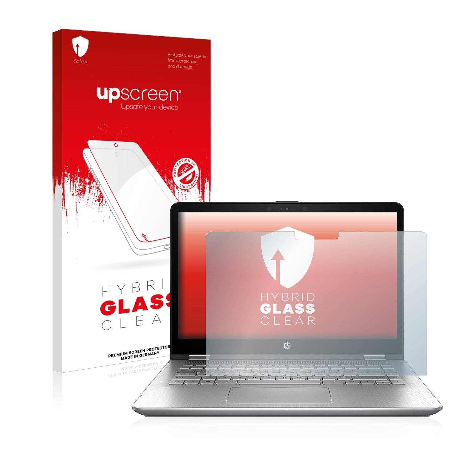 upscreen Hybrid Glass Clear Premium Schutzglas Folie für HP Pavilion x360
