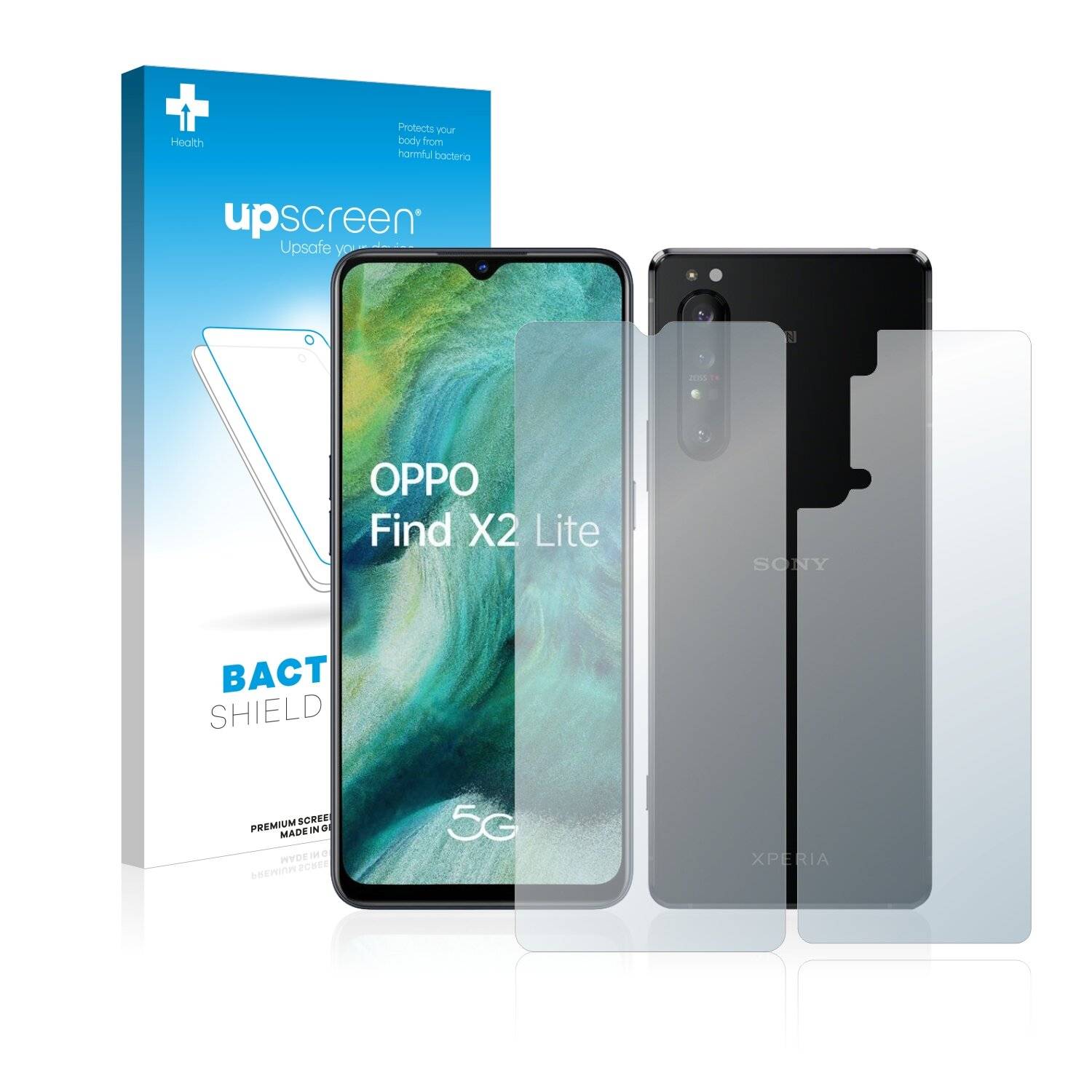 upscreen Bacteria Shield Clear Premium Antibakterielle Displayschutzfolie für Oppo Find X2