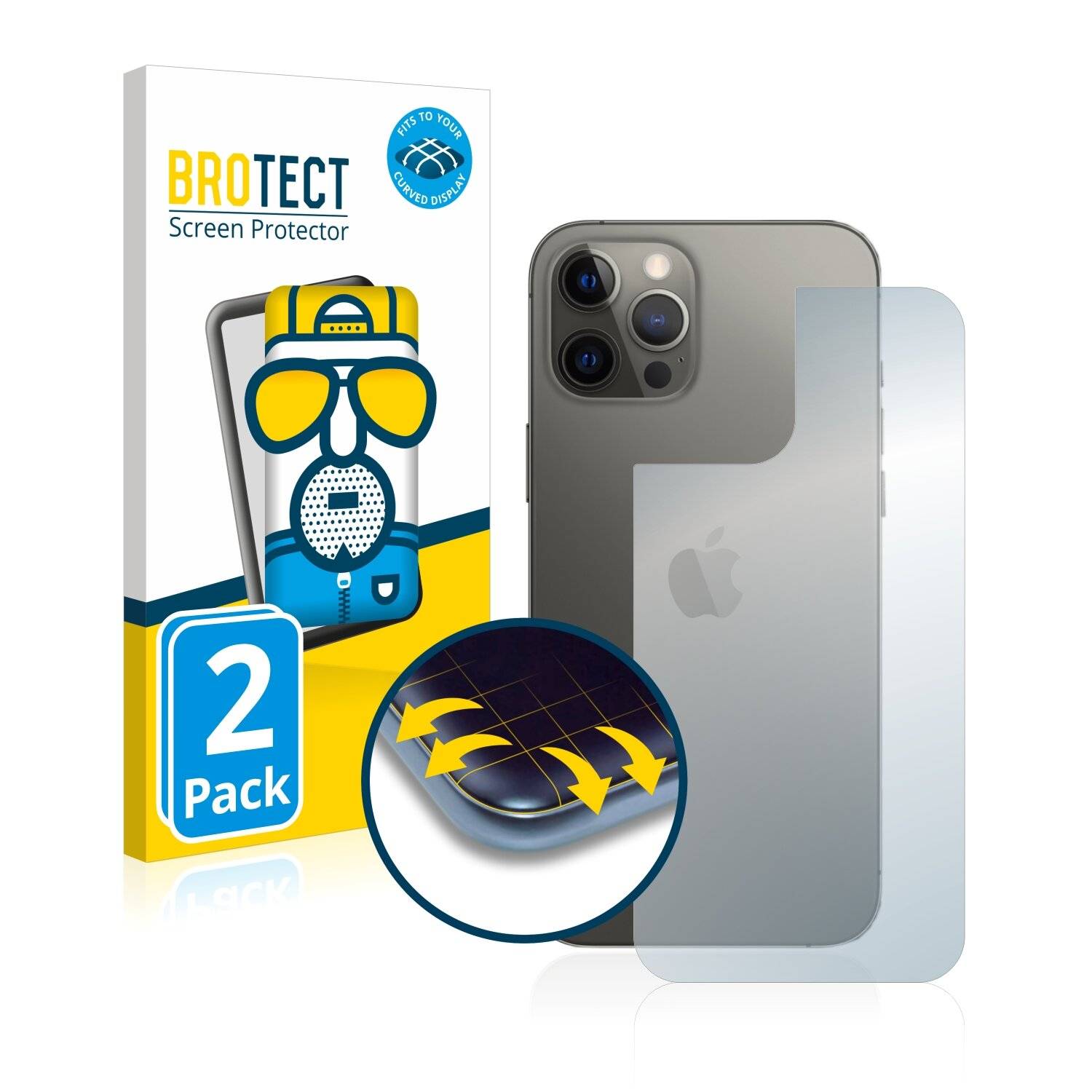 2x BROTECT Flex Matte Full-Cover Displayschutzfolie für Apple iPhone 12 Pro Max