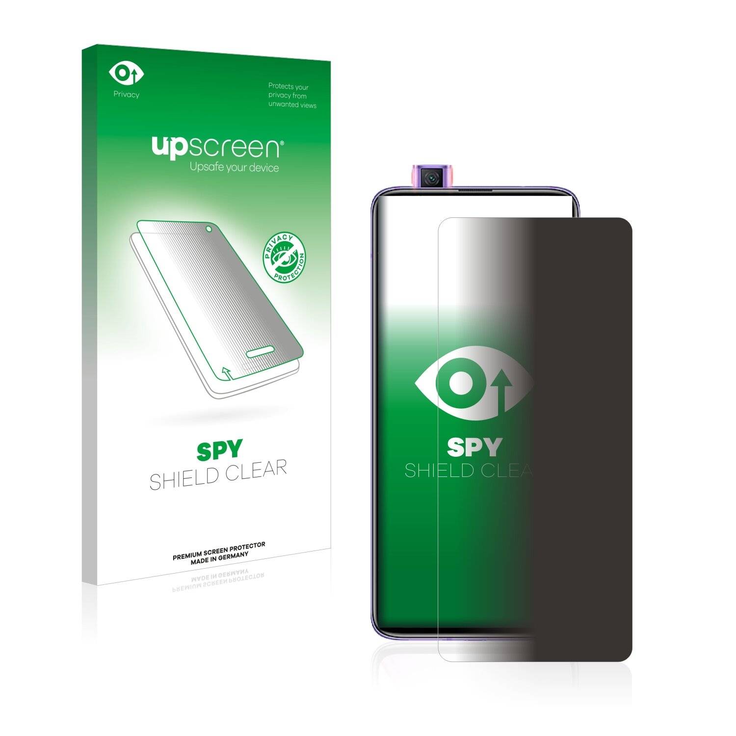 upscreen Spy Shield Clear Premium Blickschutzfolie für Xiaomi Redmi K30 Pro